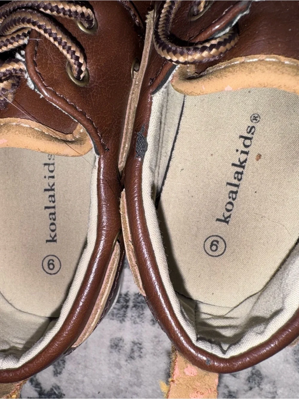 Brown toddler boys Casual Lace-Up Boat Shoes
